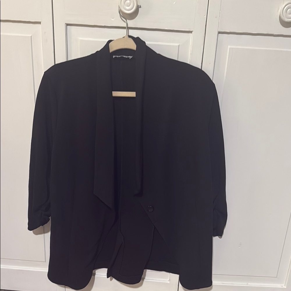 Black Open Front Blazer